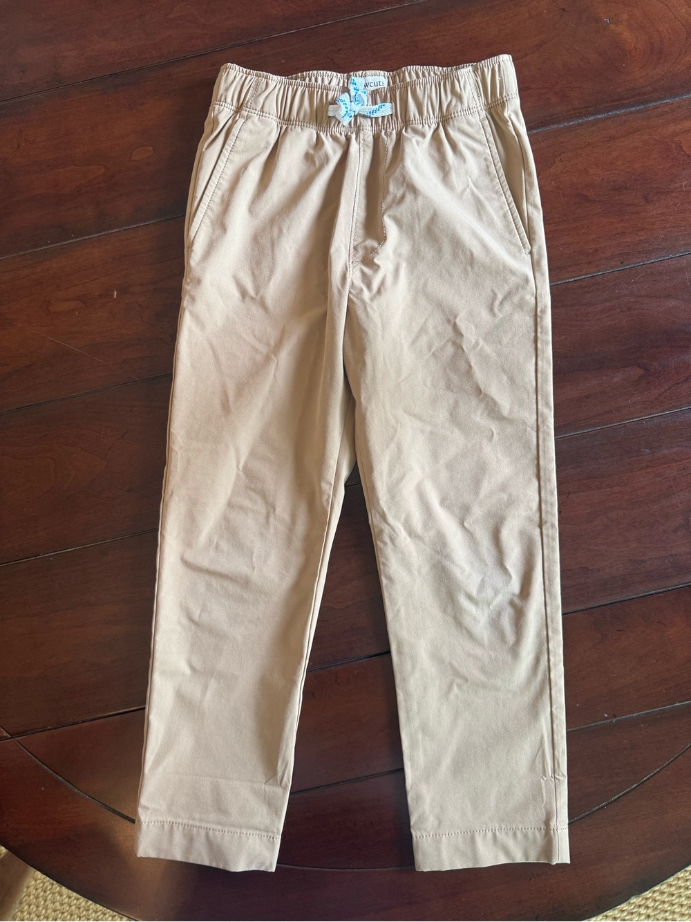 J.Crew Factory Crewcuts Boys' pull-on tech pant. Khaki color. Size 6.